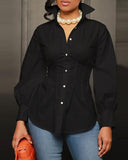 BUTTON DOWN CORSET TOP