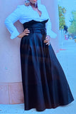 High-Waisted Belted Skirt