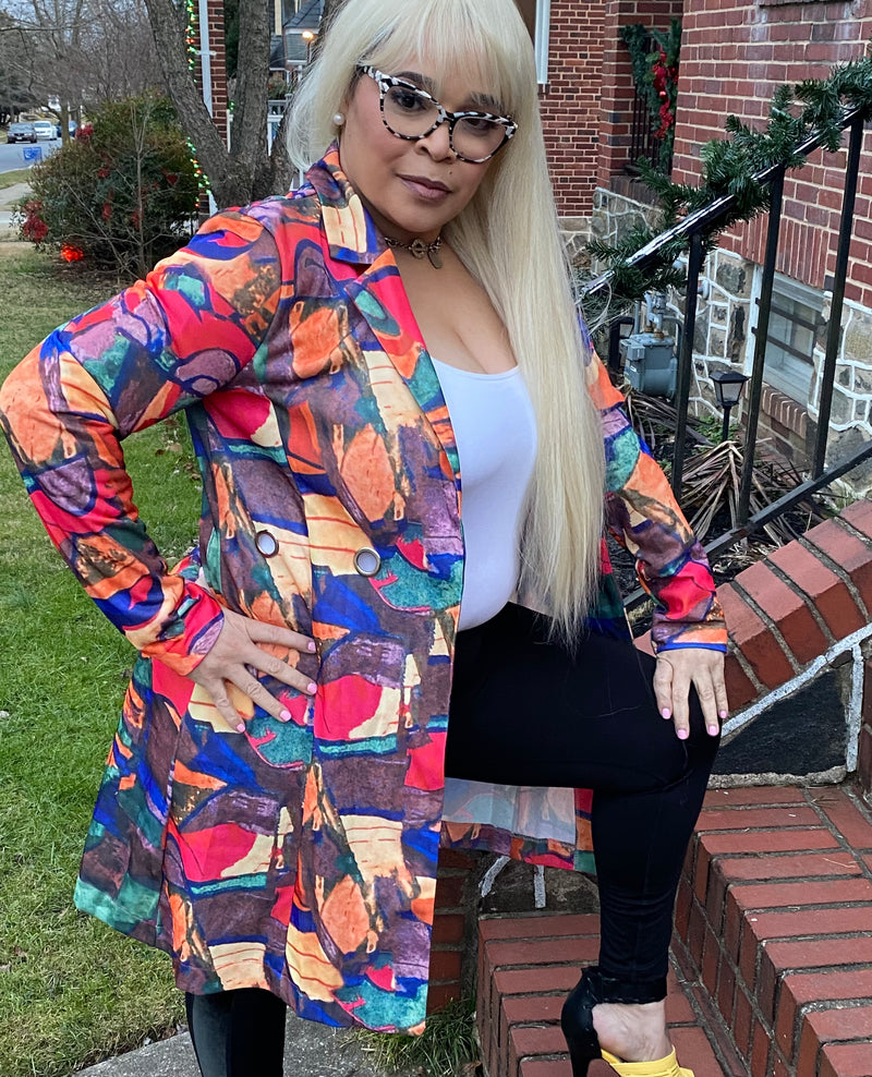 Graffiti Printed Blazer